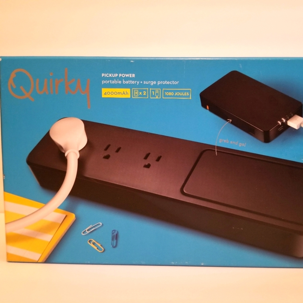 Quirky Pickup Power Portable Battery/Surge Protector Black 4000mAh